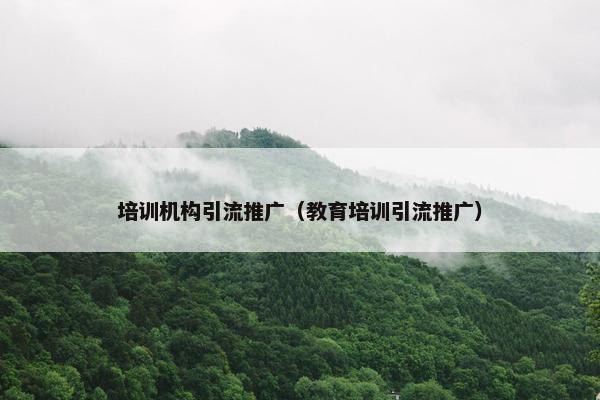 培训机构引流推广（教育培训引流推广）