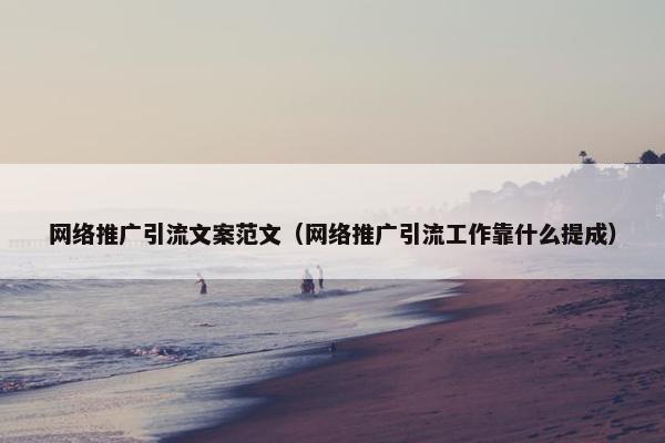 网络推广引流文案范文（网络推广引流工作靠什么提成）