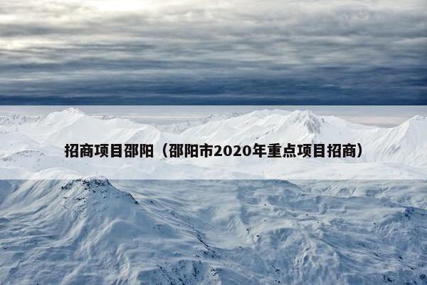 招商项目邵阳（邵阳市2020年重点项目招商）