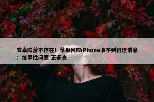 安卓阵营不存在！苹果回应iPhone收不到推送消息：批量性问题 正调查