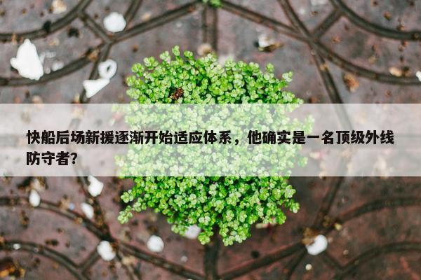 快船后场新援逐渐开始适应体系，他确实是一名顶级外线防守者？